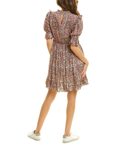 Shop Celina Moon Puff Sleeve Mini Dress In Multi