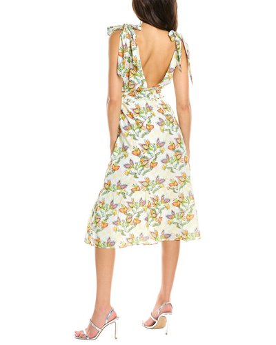 Shop Celina Moon Tie-shoulder Midi Dress In Multi