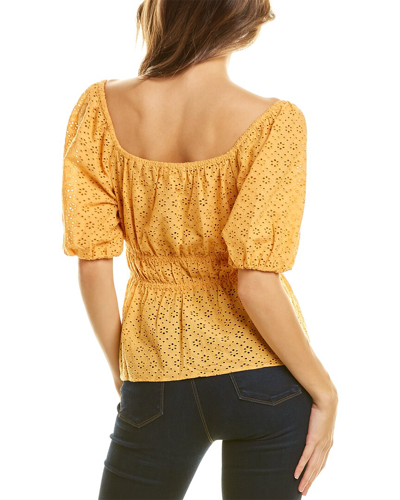 Shop Celina Moon Puff Sleeve Blouse In Yellow