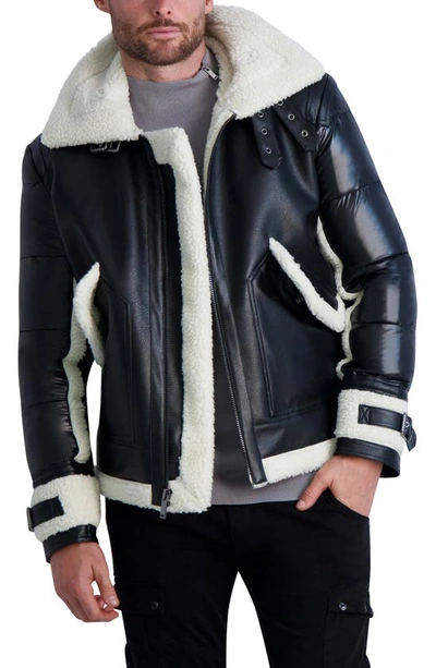 Shop Karl Lagerfeld Quilted Jacket In Black/ White