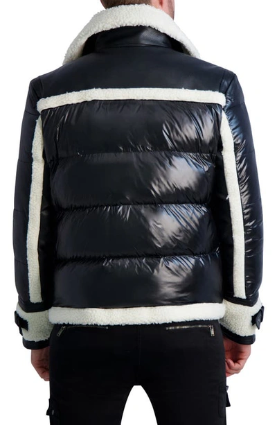 Shop Karl Lagerfeld Quilted Jacket In Black/ White