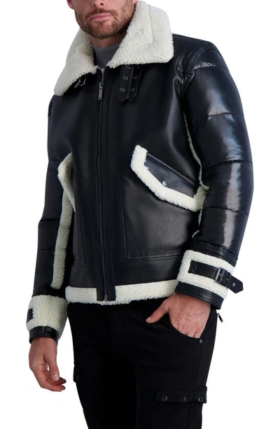 Shop Karl Lagerfeld Quilted Jacket In Black/ White