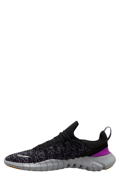 Nike Free Run 5.0 Running Shoe In Black/ Metallic Pewter
