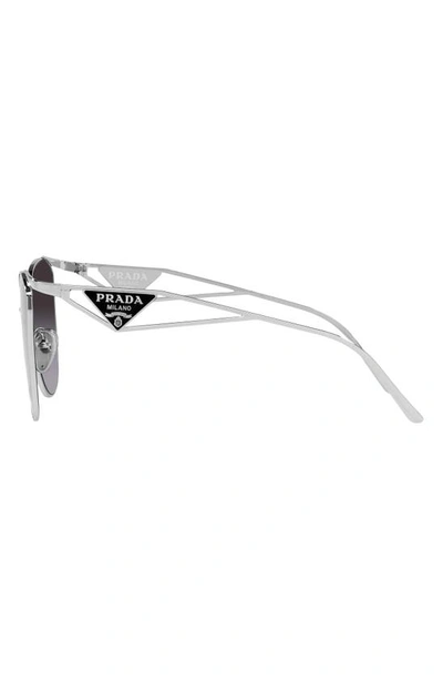 Shop Prada Symbole 59mm Cat Eye Sunglasses In Silver