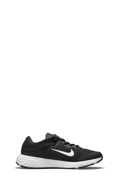Shop Nike Kids' Revolution 6 Flyease Running Shoe In Black/ White/ Smoke Grey