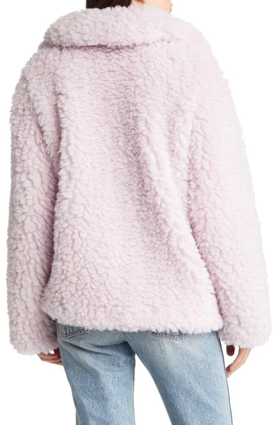 Shop Vero Moda Elvira Faux Shearling Jacket In Lavender Fog
