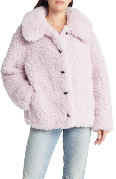 Shop Vero Moda Elvira Faux Shearling Jacket In Lavender Fog