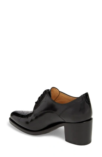 The Office Of Angela Scott Miss Button Heeled Oxfords In Black