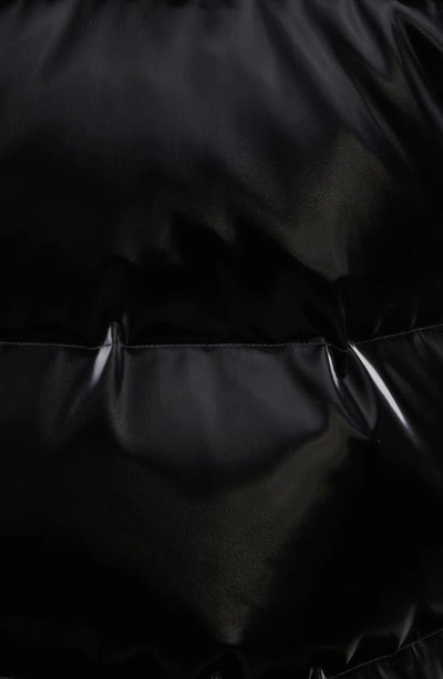 Shop Saint Laurent Latex Effect Quilted Down Jacket In Noir