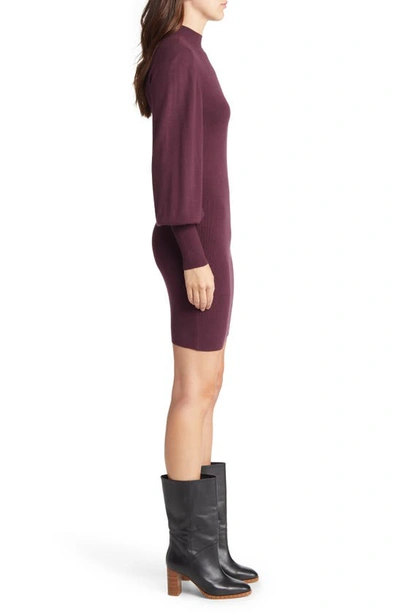 Shop Vero Moda Holly Karris Blouson Sleeve Sweater Dress In Winetasting