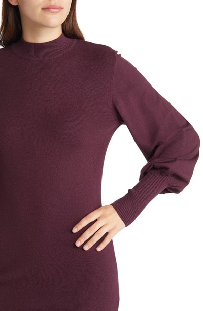 Shop Vero Moda Holly Karris Blouson Sleeve Sweater Dress In Winetasting