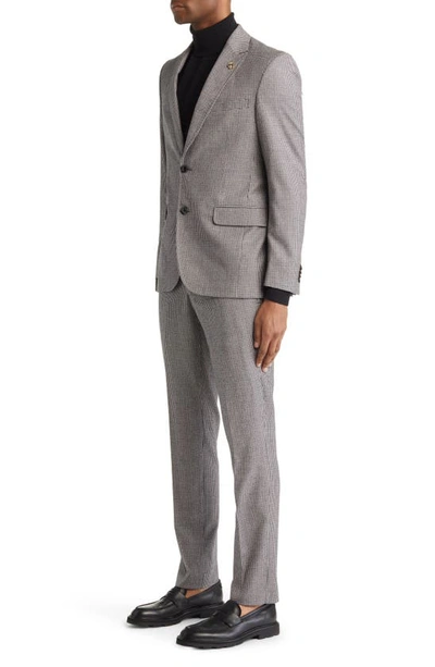 Shop Ted Baker Robbie Extra Slim Fit Houndstooth Wool Suit In Black