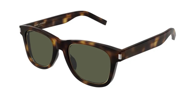 Shop Saint Laurent Green Square Unisex Sunglasses Sl 51 Rim 003 50