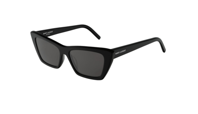 Shop Saint Laurent Grey Cat Eye Ladies Sunglasses Sl 276 Mica 001 53 In Black / Grey