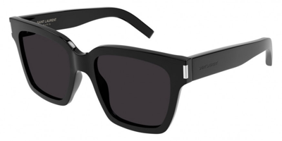 Shop Saint Laurent Grey Square Unisex Sunglasses Sl 507 001 54 In Black / Grey