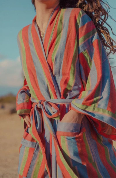 Shop Bathen Gender Inclusive Stripe Robe In Soak