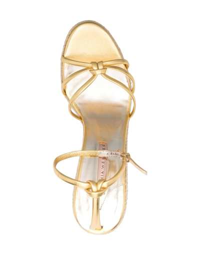 Shop Sophia Webster Alina 150mm Wedge Sandals In Gold