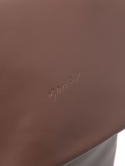 Marsèll Leather Embossed-logo Backpack In Braun