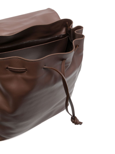 Marsèll Leather Embossed-logo Backpack In Braun