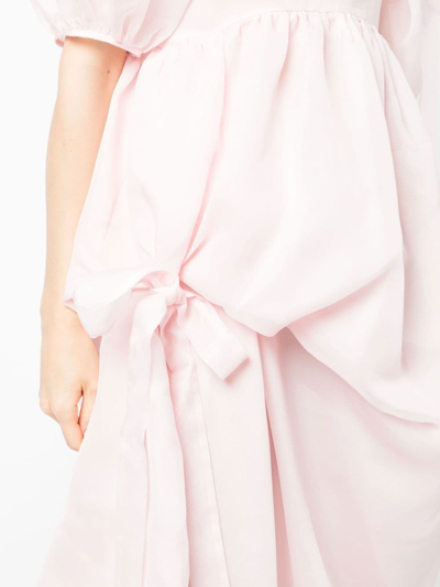 Cecilie Bahnsen Delany Asymmetric Bow Trimmed Silk Organza Dress In