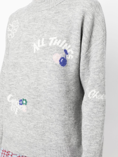 Shop Chocoolate Logo-pattern Detail Knit Jumper In Grau