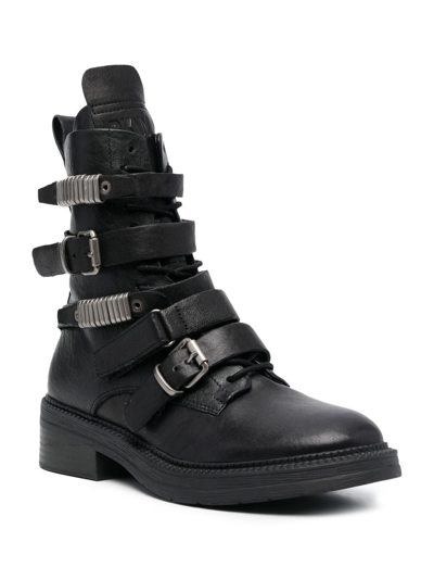 Shop Dkny 50mm Chunky Buckle-fastening Boots In Schwarz