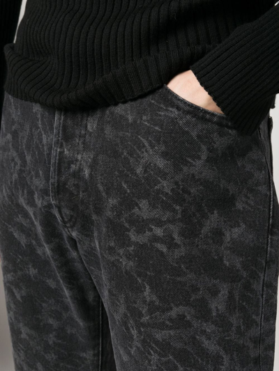 Aries Lilly Abstract-print Straight-leg Jeans In Schwarz