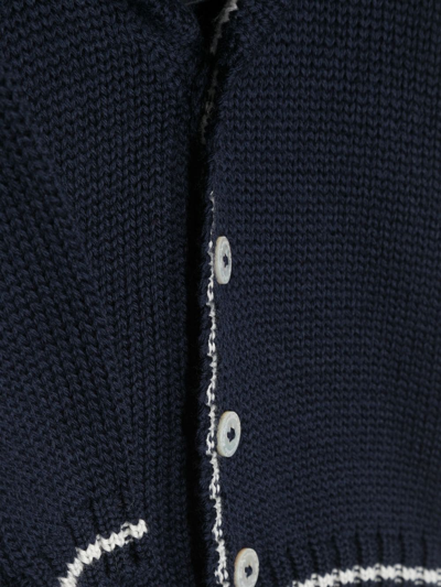 Shop La Stupenderia Button-up Wool Cardigan In Blau