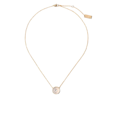 Shop Marc Jacobs The Medallion Mother Of Pearl Gold Necklace