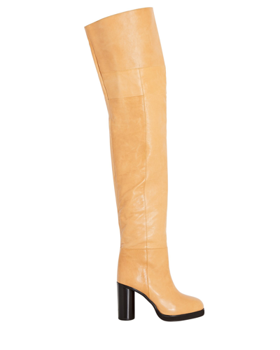 Shop Isabel Marant Lurna Over-the-knee Leather Boots In Brown