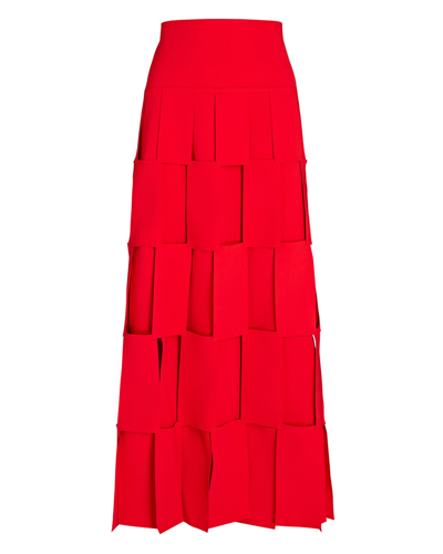 Shop A.w.a.k.e. Rectangle Paneled Crepe Midi Skirt In Red