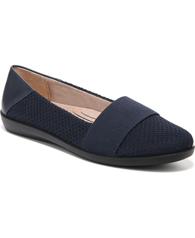 Shop Lifestride Naomi Slip On Flats In Lux Navy Knit Fabric