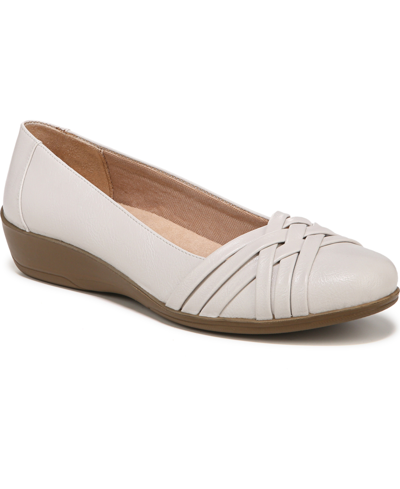 Shop Lifestride Women's Incredible Slip On Ballet Flats In Vanilla Faux Leather
