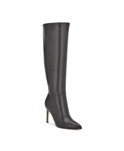 Shop Nine West Women's Richy Heeled Boots In Black Leather