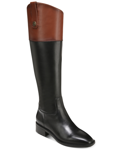 Shop Sam Edelman Drina Snip-toe Riding Boots Women's Shoes In Black/new Whiskey Leather