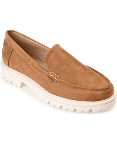 Shop Journee Collection Women's Erika Lug Sole Loafers In Tan