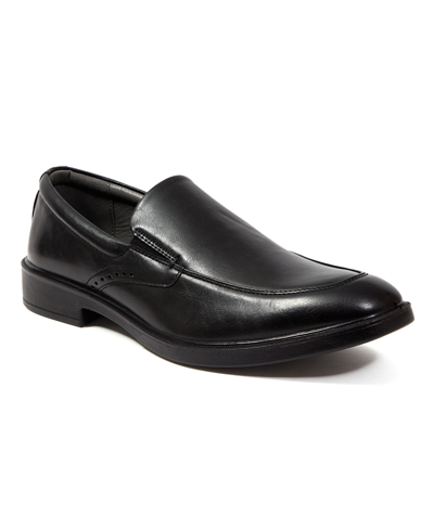 Shop Deer Stags Men's Refine Memory Foam Water Repellant Slip-on Moc-toe Loafer Shoes In Black