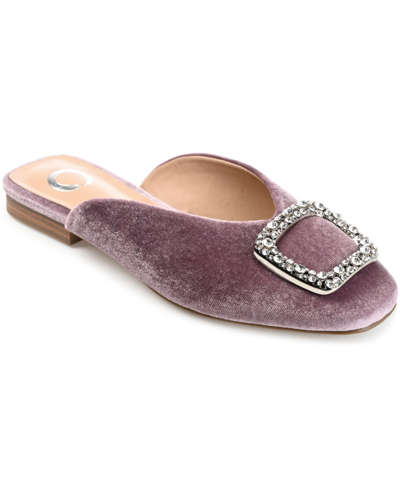 Shop Journee Collection Women's Sonnia Velvet Mules In Lilac