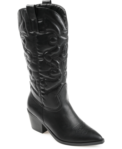 Journee Collection Womens Chantry Stacked Heel Dress Boots In Black