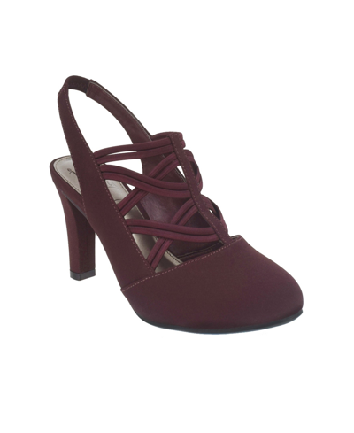 Shop Impo Women's Vail Stretch Elastic Sling-back Pumps With Memory Foam In Burgundy