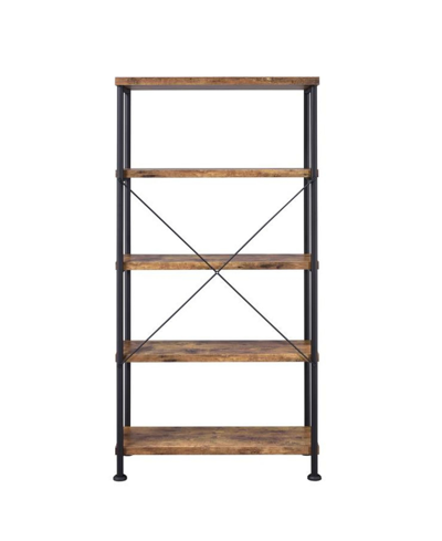 Shop Coaster Home Furnishings Wadsworth Industrial Four-shelf Bookcase In Tan