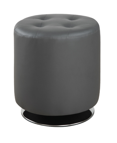 Shop Coaster Home Furnishings Covina Round Upholstered Ottoman In Grey