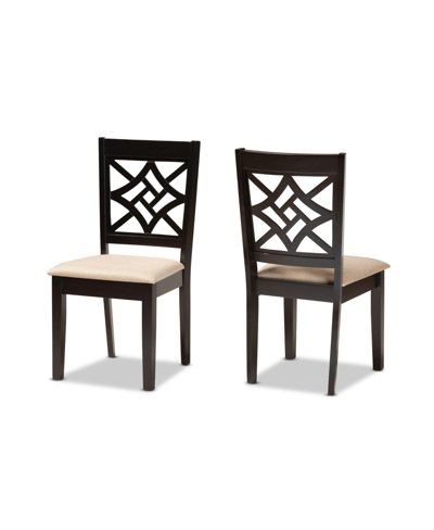 Shop Baxton Studio Nicolette Modern And Contemporary Wood Dining Chair Set, 2 Piece In Sand/dark Brown