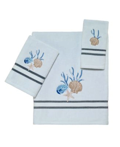 Shop Avanti Blue Lagoon Ombre Seashells Bath Towels In Steel