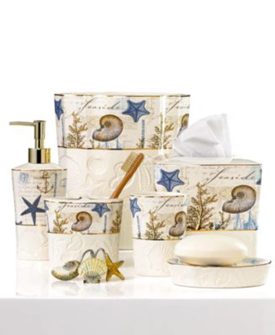 Shop Avanti Antigua Starfish Seashells Ceramic Bath Accessories In Ivory