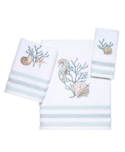 Shop Avanti Coastal Terrazzo Embroidered Cotton Bath Towels In White