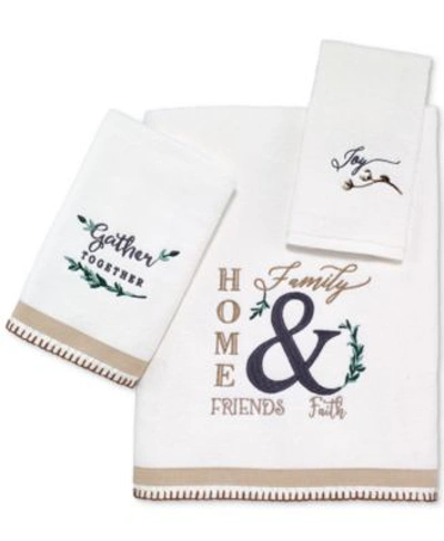 Shop Avanti Modern Farmhouse Embroidered Cotton Bath Towels In White