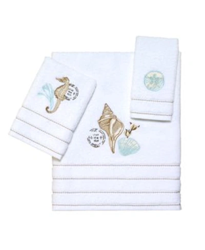 Shop Avanti Farmhouse Shell Embroidered Cotton Bath Towels In White