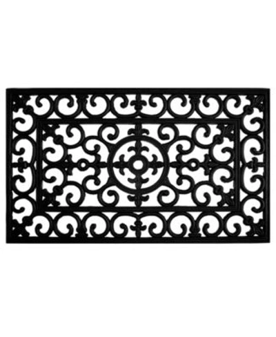 Shop Home & More Home More Fleur De Lis Rubber Doormat Collection In Black