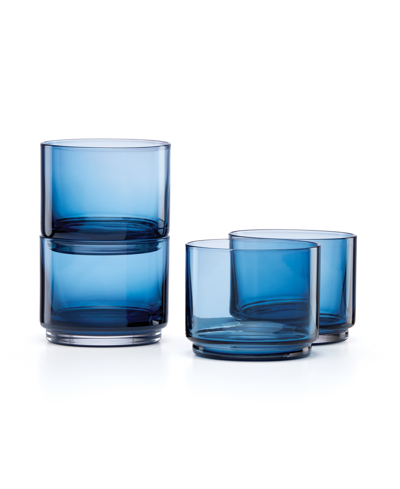 Shop Lenox Tuscany Classics Stackable Short Glasses Set, 4 Piece In Blue And No Color